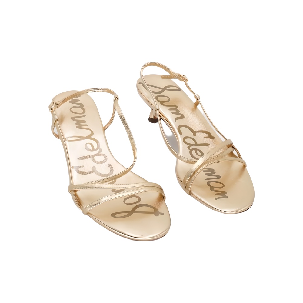 Sam Edelman Womens Cora Strappy Kitten Heel Dress Sandal Gold Size 8.5